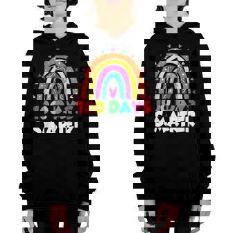 100Th Day Of School Ideas Teacher 100 Days Smarter Rainbow Youth Hoodie - Seseable