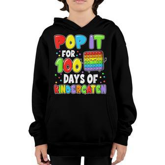 100Th Day Of School Pop It 100 Days Kindergarten Fidget Toy Youth Hoodie - Thegiftio UK