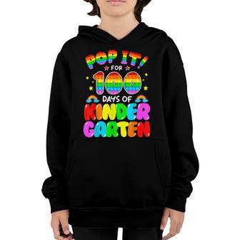 100Th Day Of School Pop It 100 Days Of Kindergarten V2 Youth Hoodie - Thegiftio UK