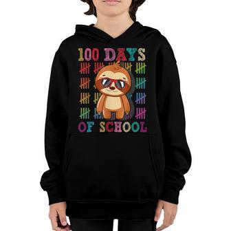100Th Day Of School Sloth Design 100 Days School Sloth Lover V2 Youth Hoodie - Thegiftio UK