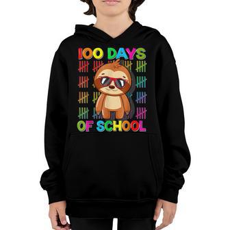 100Th Day Of School Sloth Design 100 Days School Sloth Lover V4 Youth Hoodie - Thegiftio UK