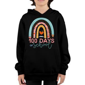 100Th Day Of School Teacher 100 Days Smarter Boho Rainbow V10 Youth Hoodie - Thegiftio UK