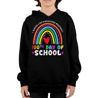 100Th Day Of School Teacher 100 Days Smarter Boho Rainbow V12 Youth Hoodie - Thegiftio UK