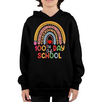 100Th Day Of School Teacher 100 Days Smarter Boho Rainbow V13 Youth Hoodie - Thegiftio UK