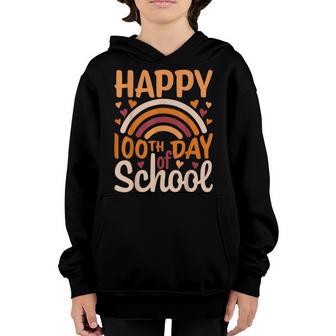 100Th Day Of School Teacher 100 Days Smarter Boho Rainbow V7 Youth Hoodie - Thegiftio UK