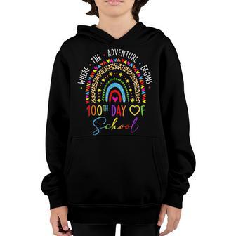 100Th Day Of School Teacher 100 Days Smarter Rainbow V20 Youth Hoodie - Thegiftio UK