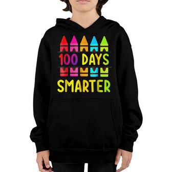 100Th Day Of School Teacher 100 Days Smarter Rainbow V21 Youth Hoodie - Thegiftio UK