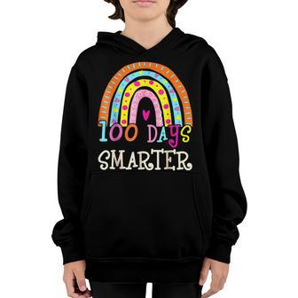 100Th Day Of School Teacher 100 Days Smarter Rainbow V6 Youth Hoodie - Thegiftio UK