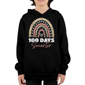 100Th Day Of School Teacher - 100 Days Smarter Rainbow Youth Hoodie - Thegiftio UK