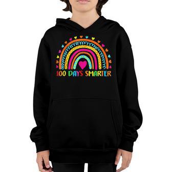 100Th Day Of School Teacher - 100 Days Smarter Rainbow Youth Hoodie - Thegiftio UK