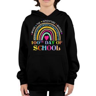 100Th Day Of School Teacher - 100 Days Smarter Rainbow Youth Hoodie - Thegiftio UK