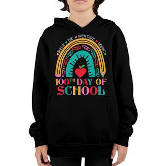 100Th Day Of School Teacher - 100 Days Smarter Rainbow Youth Hoodie - Thegiftio UK