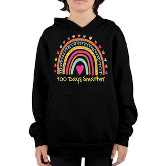 100Th Day Of School Teacher - 100 Days Smarter Rainbow Youth Hoodie - Thegiftio UK