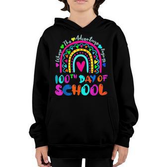 100Th Day Of School Teacher - 100 Days Smarter Rainbow Youth Hoodie - Thegiftio UK