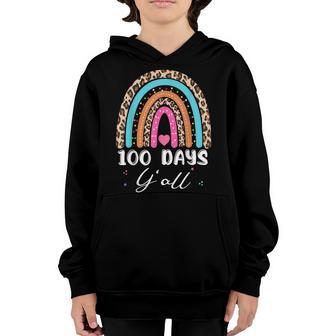 100Th Day Of School Teacher 100 Days Yall Smarter Rainbow Youth Hoodie - Thegiftio UK