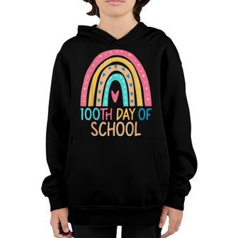 100Th Day Of School Teacher College 100 Days Smarter Rainbow V3 Youth Hoodie - Thegiftio UK