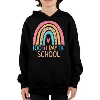 100Th Day Of School Teacher College 100 Days Smarter Rainbow Youth Hoodie - Thegiftio UK