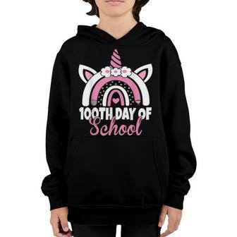 100Th Day Of School Teacher Smarter Cute Unicorn Rainbow Youth Hoodie - Thegiftio UK