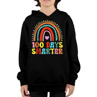 100Th Day Of School Teacher Student 100 Days Smarter Rainbow V5 Youth Hoodie - Thegiftio UK