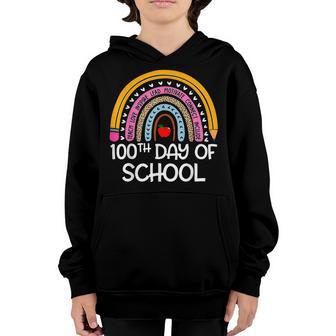 100Th Day Of School Teacher Student 100 Days Smarter Rainbow V6 Youth Hoodie - Thegiftio UK