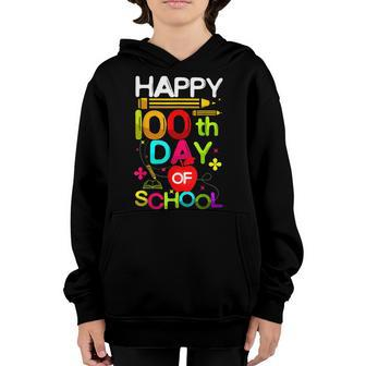 100Th Day Of School Teachers Kids Child Happy 100 Days V11 Youth Hoodie - Seseable