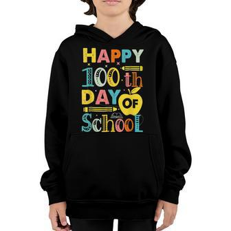 100Th Day Of School Teachers Kids Child Happy 100 Days V12 Youth Hoodie - Seseable
