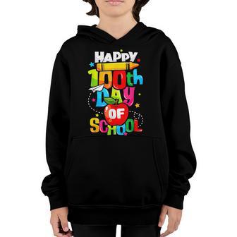 100Th Day Of School Teachers Kids Child Happy 100 Days V13 Youth Hoodie - Thegiftio UK