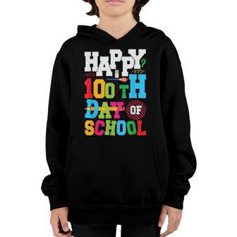 100Th Day Of School Teachers Kids Child Happy 100 Days V16 Youth Hoodie - Thegiftio UK
