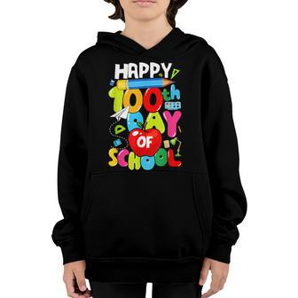 100Th Day Of School Teachers Kids Child Happy 100 Days V2 Youth Hoodie - Seseable