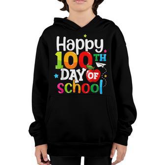 100Th Day Of School Teachers Kids Girls Boys Happy 100 Days V4 Youth Hoodie - Thegiftio UK
