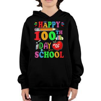 100Th Day Of School Teachers Kids Girls Boys Happy 100 Days V6 Youth Hoodie - Thegiftio UK