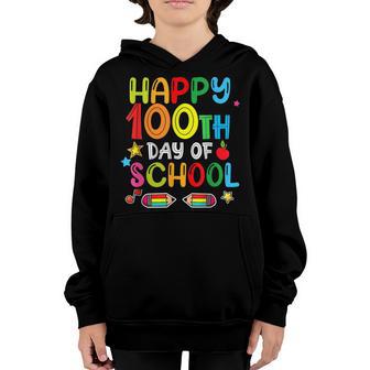 100Th Day Of School Teachers Kids Girls Boys Happy 100 Days Youth Hoodie - Thegiftio UK
