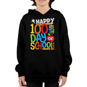 100Th Day Of School Teachers Kids Happy 100Th Day Youth Hoodie - Thegiftio UK