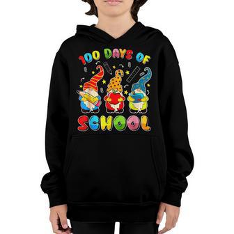 100Th Day Of School Three Gnomes Teachers Kids Youth Hoodie - Thegiftio UK