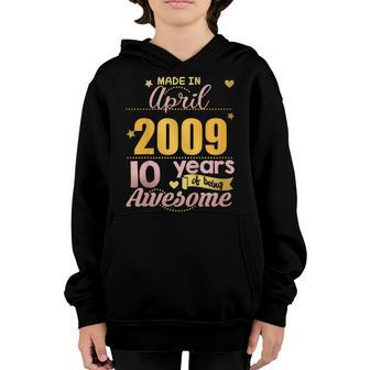 10Th Birthday Shirt April Girls Gift Age 10 Year Old Niece Youth Hoodie | Mazezy