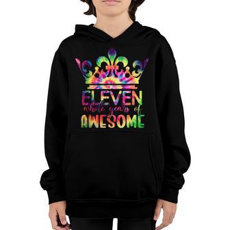 11 Year Old Tie Dye Gift Girls Nager 11Th Birthday Girl Youth Hoodie - Thegiftio UK