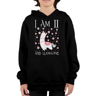 11 Years Old 11Th Birthday Llama Birthday Girl Gift V3 Youth Hoodie - Thegiftio UK