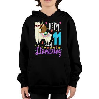 11 Years Old 11Th Birthday Llama Birthday Girl Gift V5 Youth Hoodie - Thegiftio UK