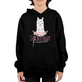 11 Years Old 11Th Birthday Llama Birthday Girl Gift V7 Youth Hoodie - Thegiftio UK