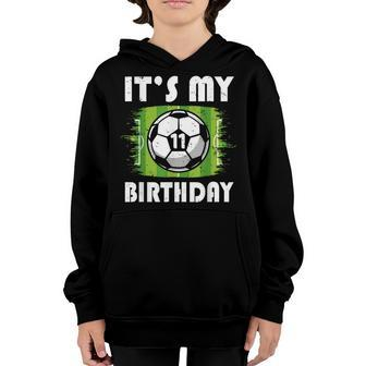 11 Years Old Kids Soccer Player 11Th Birthday Boy Youth Hoodie | Mazezy