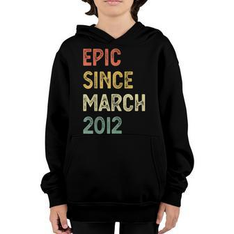 11Th Birthday Boys Girls Epic Since March 2012 11 Years Old Youth Hoodie | Mazezy