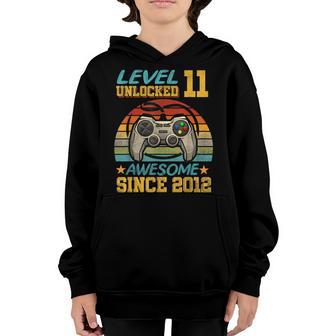 11Th Birthday Gift Level 11 Unlocked Awesome 2012 Video Game Youth Hoodie - Thegiftio UK
