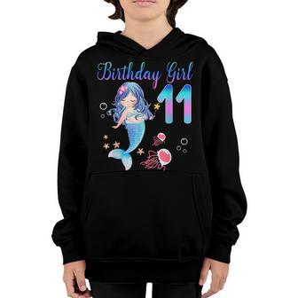 11Th Birthday Gifts 11 Years Old Birthday Girl Gifts Mermaid Youth Hoodie - Thegiftio UK