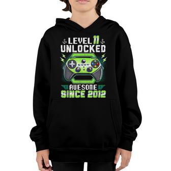 11Th Birthday Gifts Boy Level 11 Unlocked Awesome 2012 Gamer Youth Hoodie - Thegiftio UK