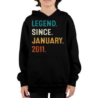 12 Year Old Gift Legend Since January 2011 12Th Birthday Boy V2 Youth Hoodie - Thegiftio UK
