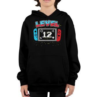12 Year Old Video Games Gaming Level 12 Birthday Gift Boys Youth Hoodie - Thegiftio UK