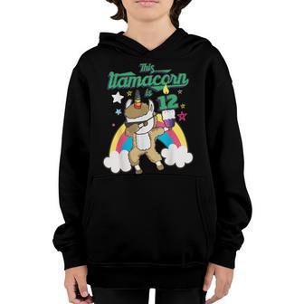12 Years Old 12Th Birthday Llama Birthday Girl Gift V13 Youth Hoodie - Thegiftio UK