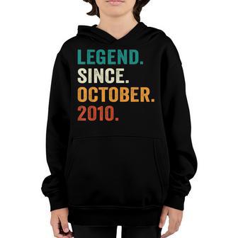 12 Years Old Gifts Legend Since October 2010 12Th Bday Boys Youth Hoodie - Thegiftio UK