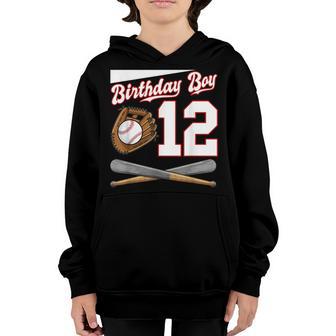 12Th Birthday Boy 12 Year Old Baseball Player Birthday Sport Youth Hoodie - Thegiftio UK