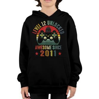 12Th Birthday Boy Level 12 Unlocked Awesome 2011 Video Gamer Youth Hoodie - Seseable
